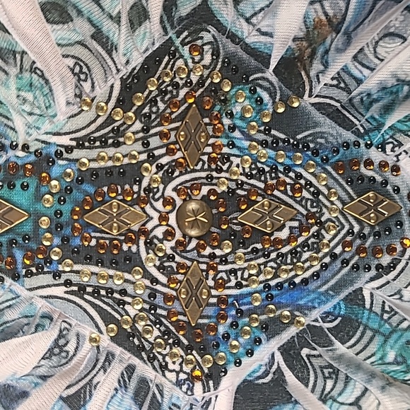 Chico's Beaded Boho Blouse - Picture 3 of 10